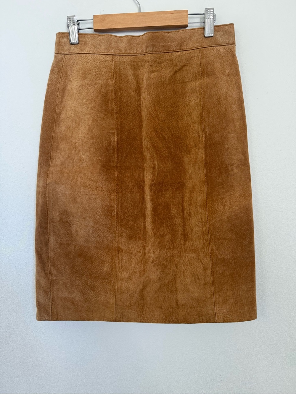 Express Brown Vintage 90s Y2K Suede Leather Pencil Skirt Lined Size 9